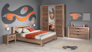 Модульная спальня Гарда Дуб галифакс Табак (SBK-Home)